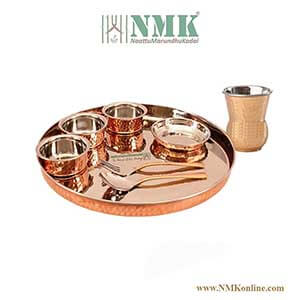 Copper Dinner Set / Copper Thali Set 