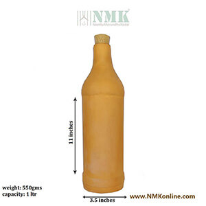 Clay Water Bottle 1 ltr - Ring Model