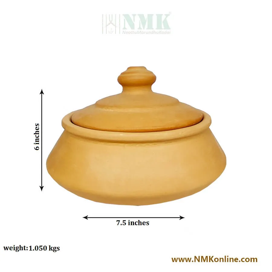 Clay Curry Pot with lid - 1 Ltr